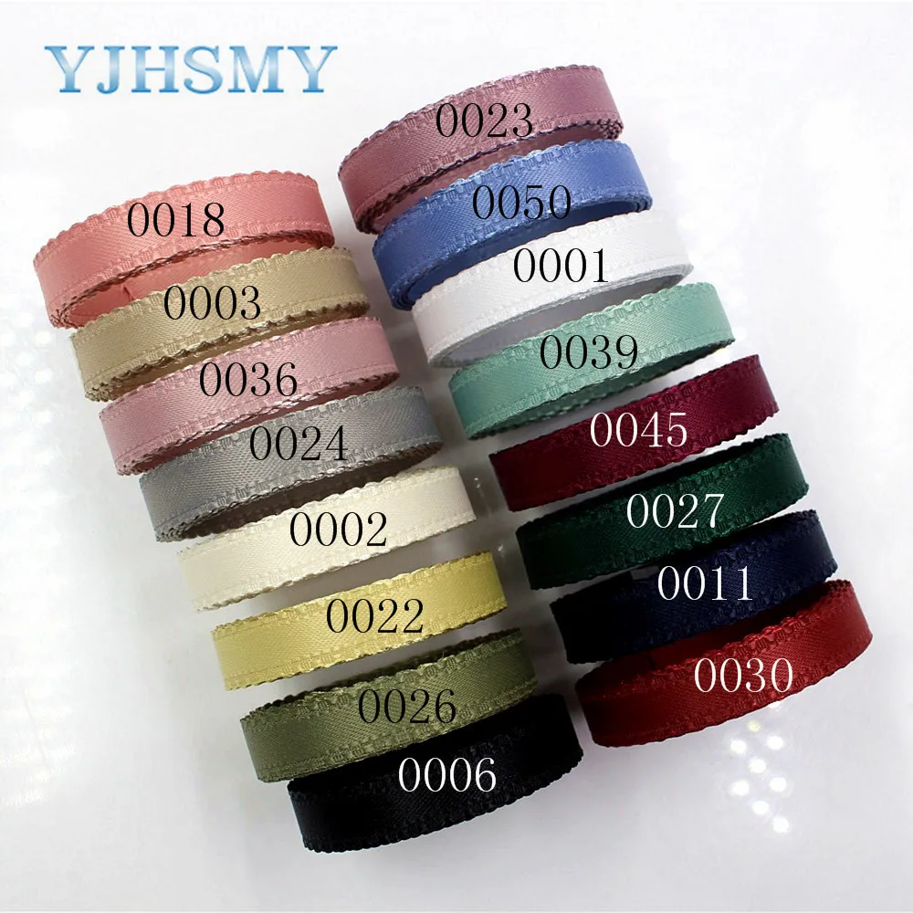 YJHSMY D-18130-190,10 mm 5 yards Solid color bilateral wave ribbons,Wedding decorative ribbons,gift wrap,DIY handmade materials