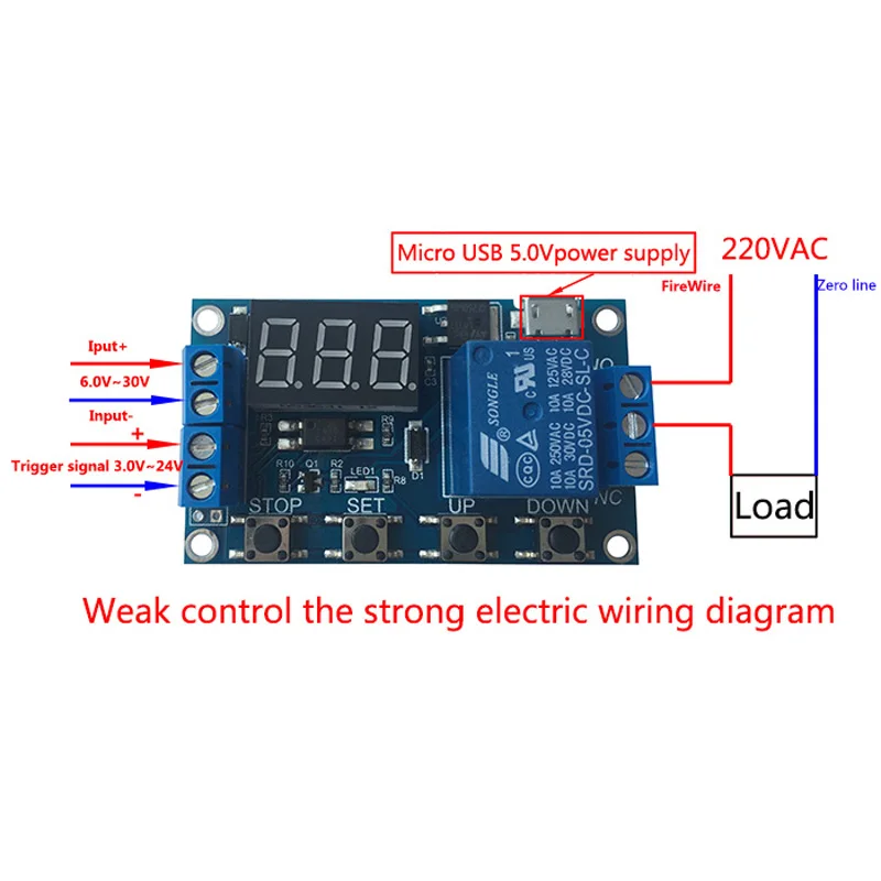 1 Channel 5V Relay Module Time Delay Relay Module Trigger OFF / ON Switch Timing Cycle 999 minutes for Arduino Relay Board Rele