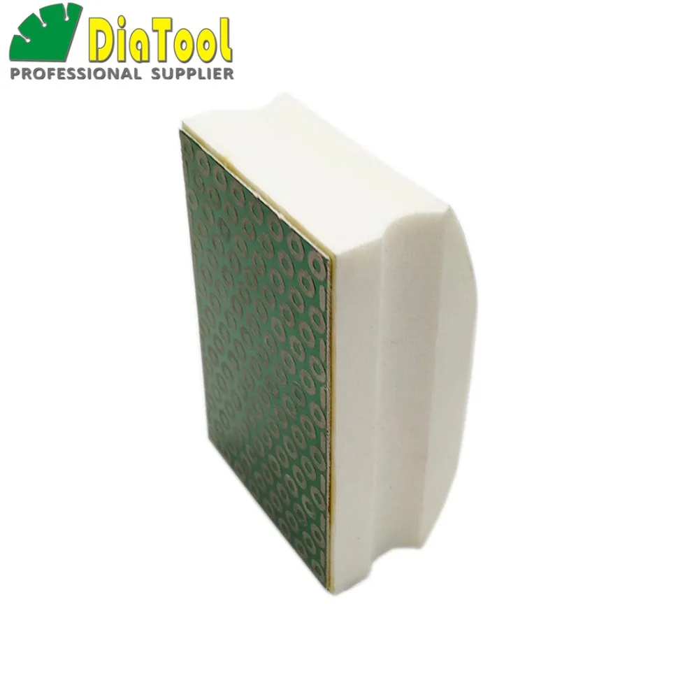DIATOOL Electroplated diamond hand polishing pad 90X55MM #600 Foam backed Hand pad Grinding block marble granite ceramic glass
