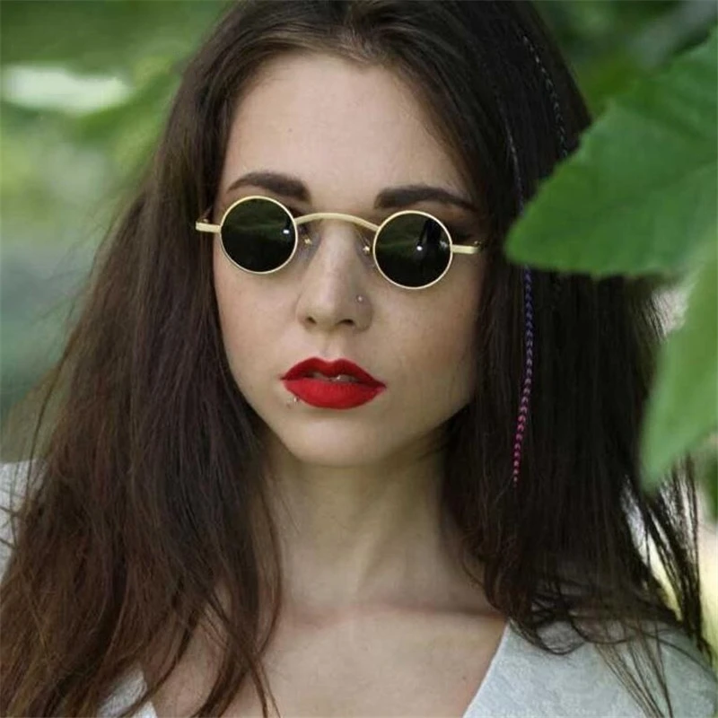 ZXTREE Fashion Brand Retro Gothic Steampunk Small Round Sunglasses Women Metal Men Women Coating Vintage Sunglasses UV400 Z334