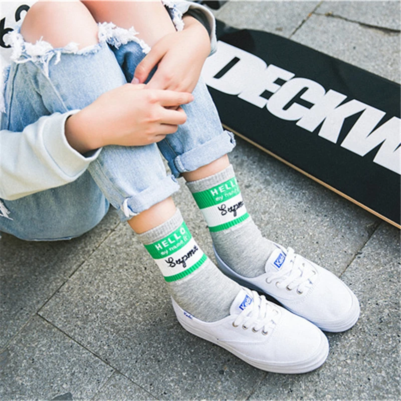 1 pairs unisex Spring Autumn student socks Street tide brand socks Harajuku skateboard socks for men and women Brand Happy Sock