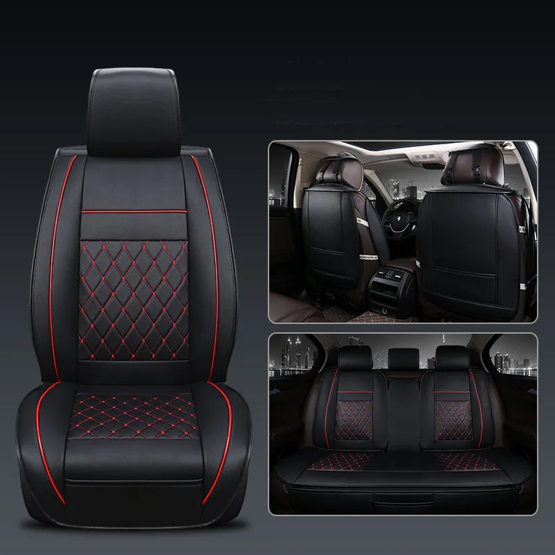 5 Seats Universal Car Seat Cover PU Leather Auto Front Back Rear Seat Cushion Protector Mat Keep Clean For Most Car Car Interior