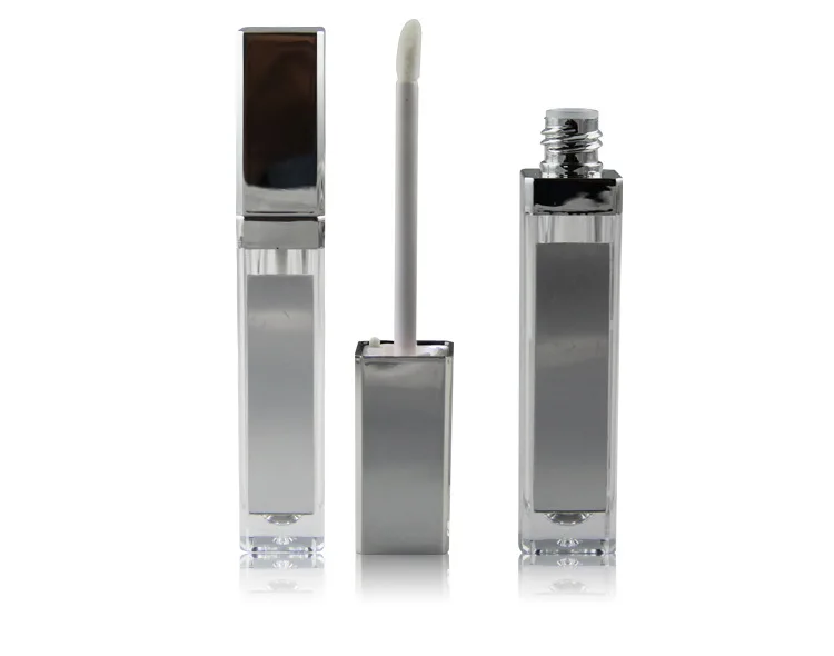 

30pcs hot sale silver OR black 8g empty containers with led light and mirror, 8ml empty plastic tube for lip gloss wholesale