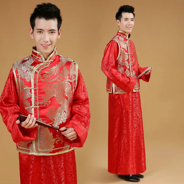 Vestido de boda de estilo chino para hombre traje Tang chaqueta tunica roja china traje tradicional chino ropa Hanfu 18 AliExpress