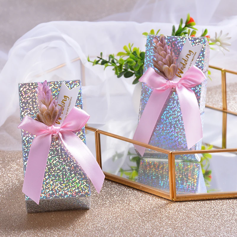 50pcs/lot Creative Gift Box wedding candy box packaging box baptism favors box paper bags for gifts fashion Event Party Supplies