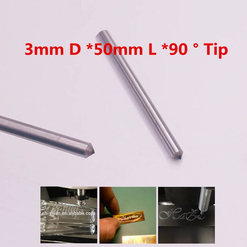 wholesale 3mm and 3.175mm shank * 50mm L diamond drag engraver bit dremel machine use diamond tipped engraver point 100pcs