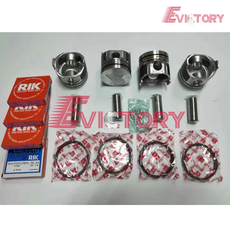 Oversize V1505 V1505T piston +0.50 and piston ring set +0.50 for Kubota excavator