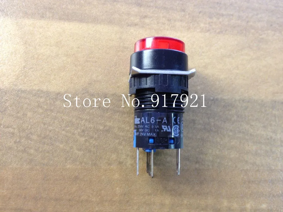 [ZOB] Japan's IDEC and AL6-A with light red button button 24V 16MM NO NC lock  --10PCS/LOT