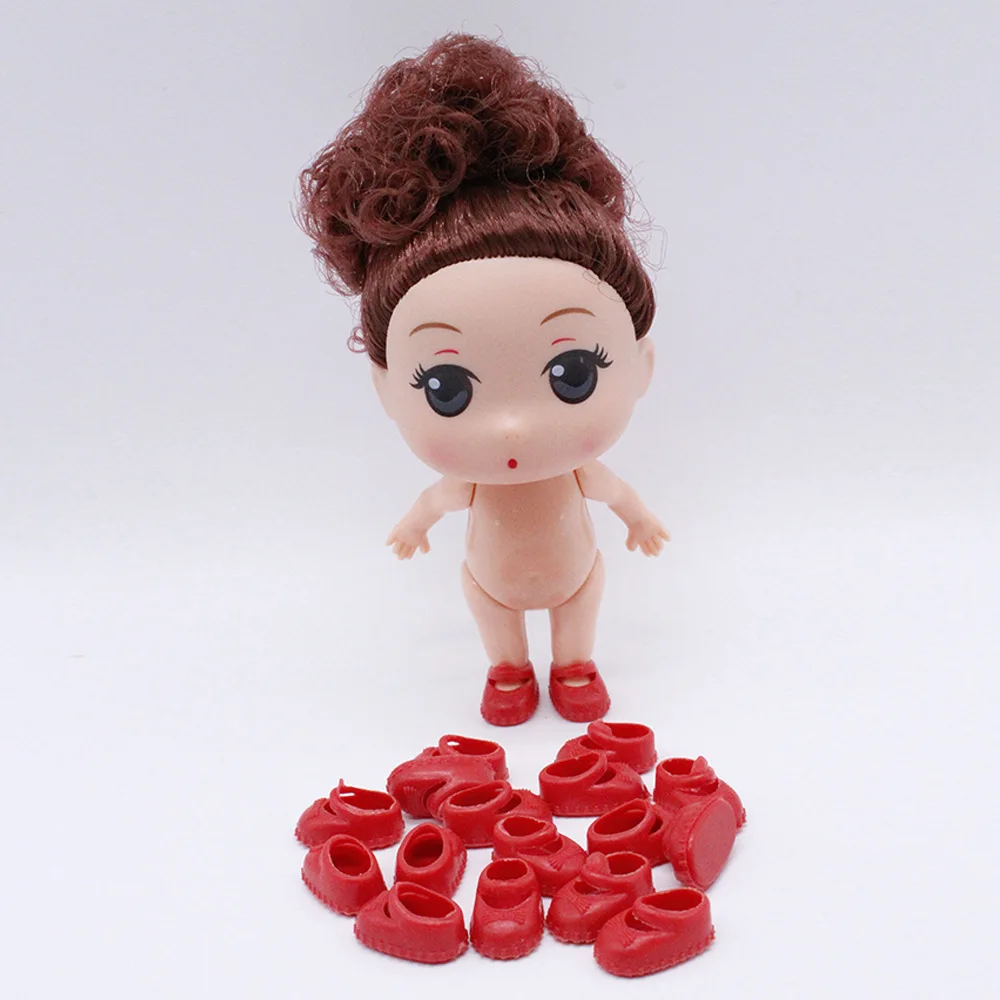 Cute Mini 10cm 1/6 Doll Nude Body 5 Jointed Moveable With Dolls Hair 3D Eyes DIY Toys Accessories Gift for Girl