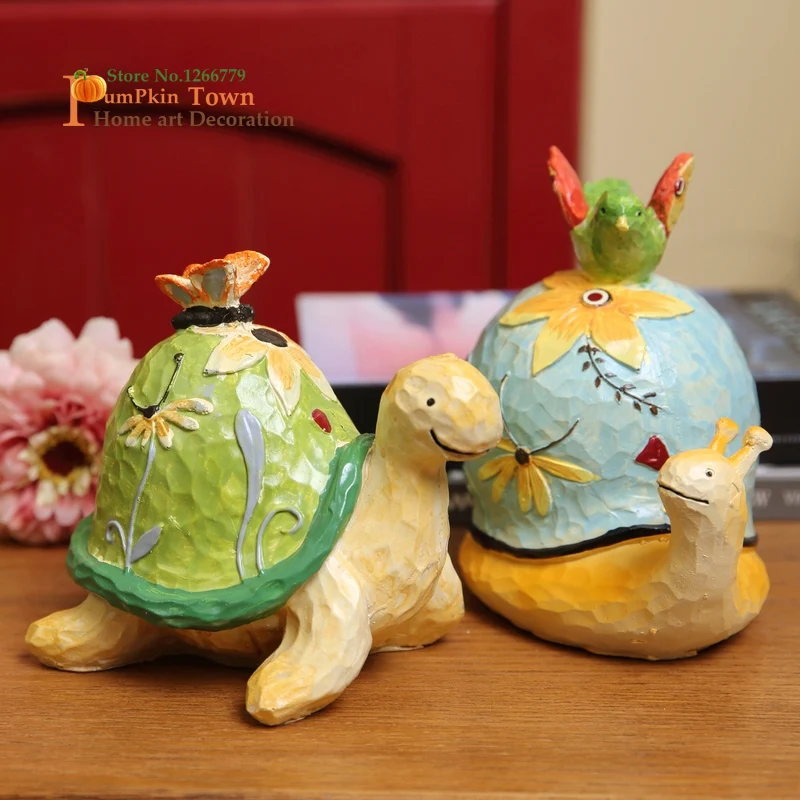 Pastoral American style multicolored resin small turtle ornaments,turtle crafts,Turtle symbolizes auspiciousness and longevity