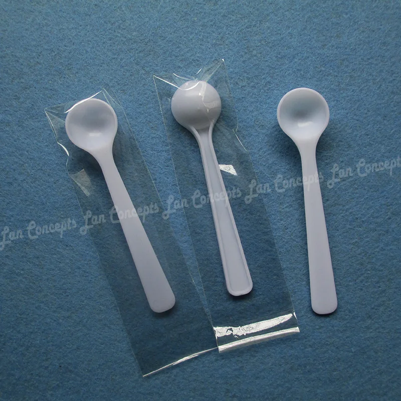 1g  WITH INDIVIDUAL PACKED Plastic Measuring Scoop 2ML 1 Gram Scoop For Milk Powder - 200pcs/Lot Free Shipping