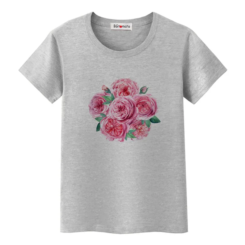 Big Flowers Tshirt Casual Streetwear Brand New Shirt Women Flowers Oversized Tops