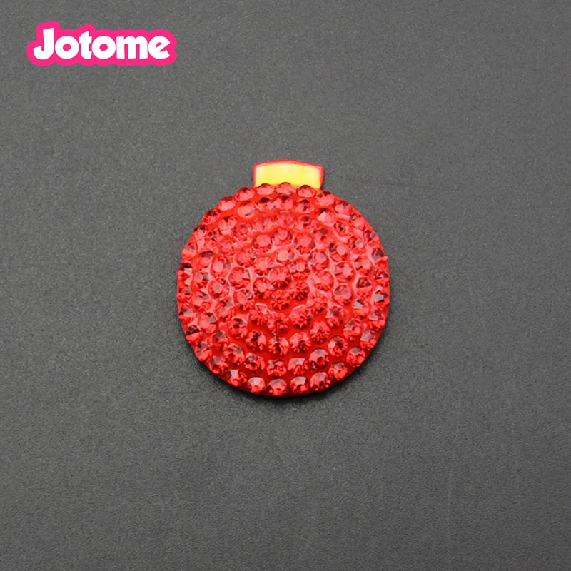 100pcs/lot Wholesale 30MM Clear 3colors Christmas decorative Flat Back Rhinestone Buttons Metal Crystal Glass Button