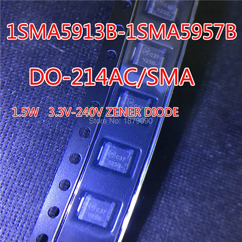 

Free Shipping 1SMA5941 1SMA5942 1SMA5943 1SMA5944 47V 51V 56V 62V 1.5W Zener Diode DO-214AC SMA