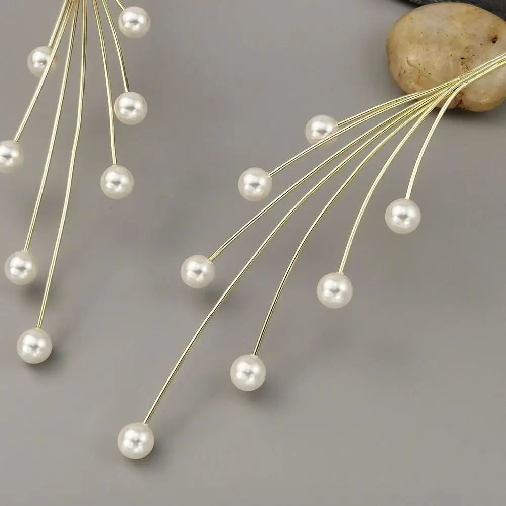 MANILAI Handmade Copper Weave Torques Necklaces Women Imitation Pearl Statement Choker Necklaces Charm Wedding Party Jewelry