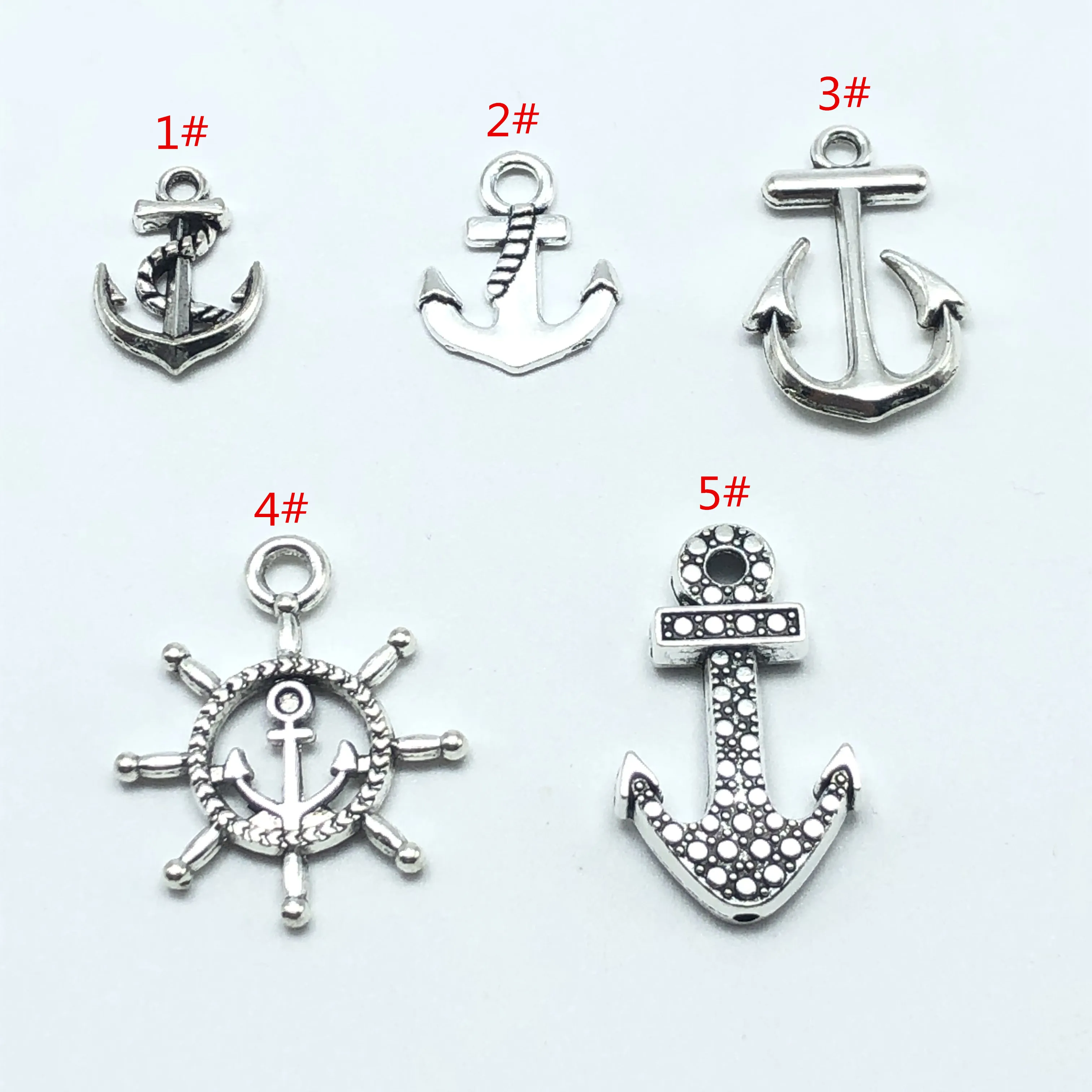 JunKang 10pcs anchor rope sea rudder Charm pendant DIY handmade necklace bracelet findings accessories for jewelry making