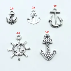 JunKang 10pcs anchor rope sea rudder Charm pendant DIY handmade necklace bracelet findings accessories for jewelry making