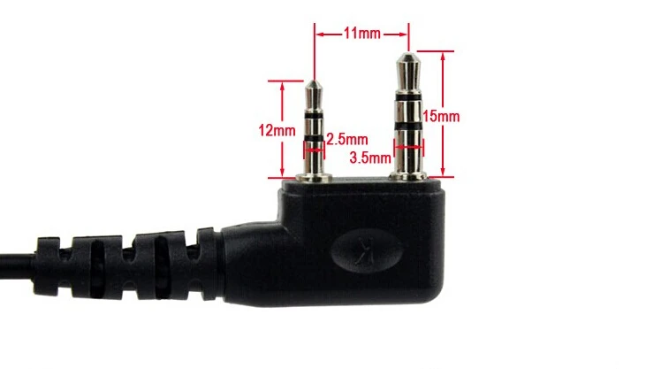 Tactical Ear Rod Headset com microfone, grande fone de ouvido PTT, apto para Kenwood Puxing, Baofeng, UV-5R, TYT, rádio em dois sentidos