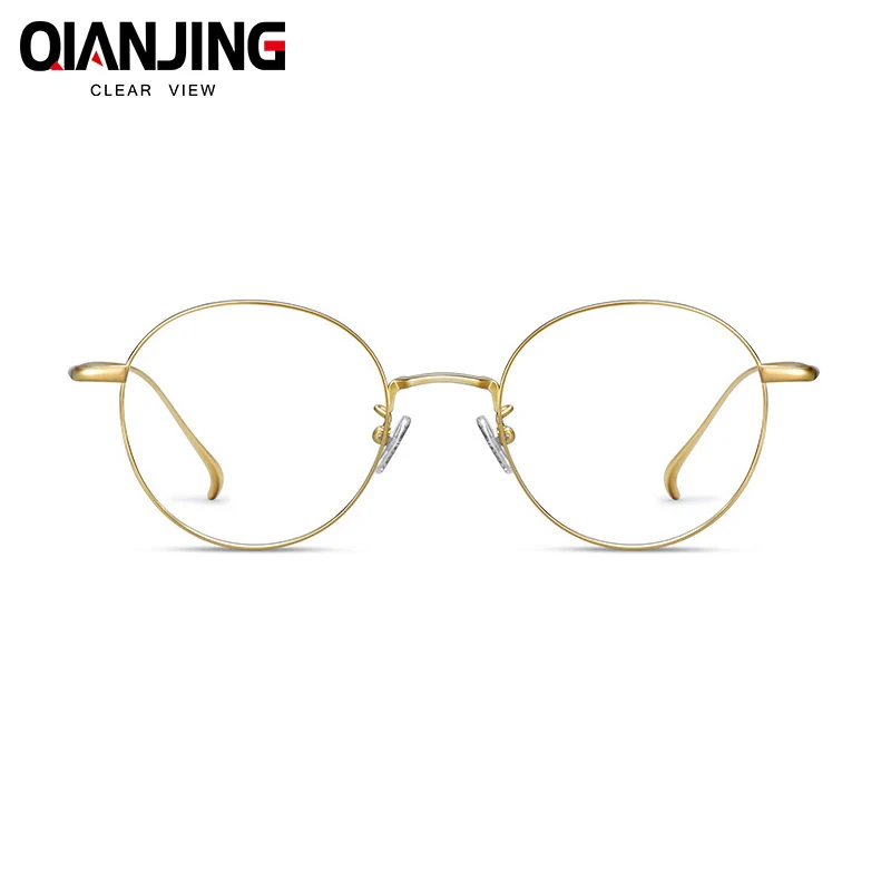 

High Quality Titanium Pure IP Plating Material Men and Women Eyeglasses Frame Round Full Rim Hand Made Customized Glasses Frame