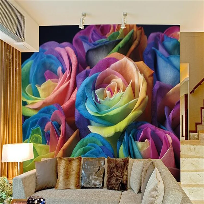 beibehang Custom 3D photo wallpaper minimalist modern living room modern minimalist romantic color roses wall papers home decor