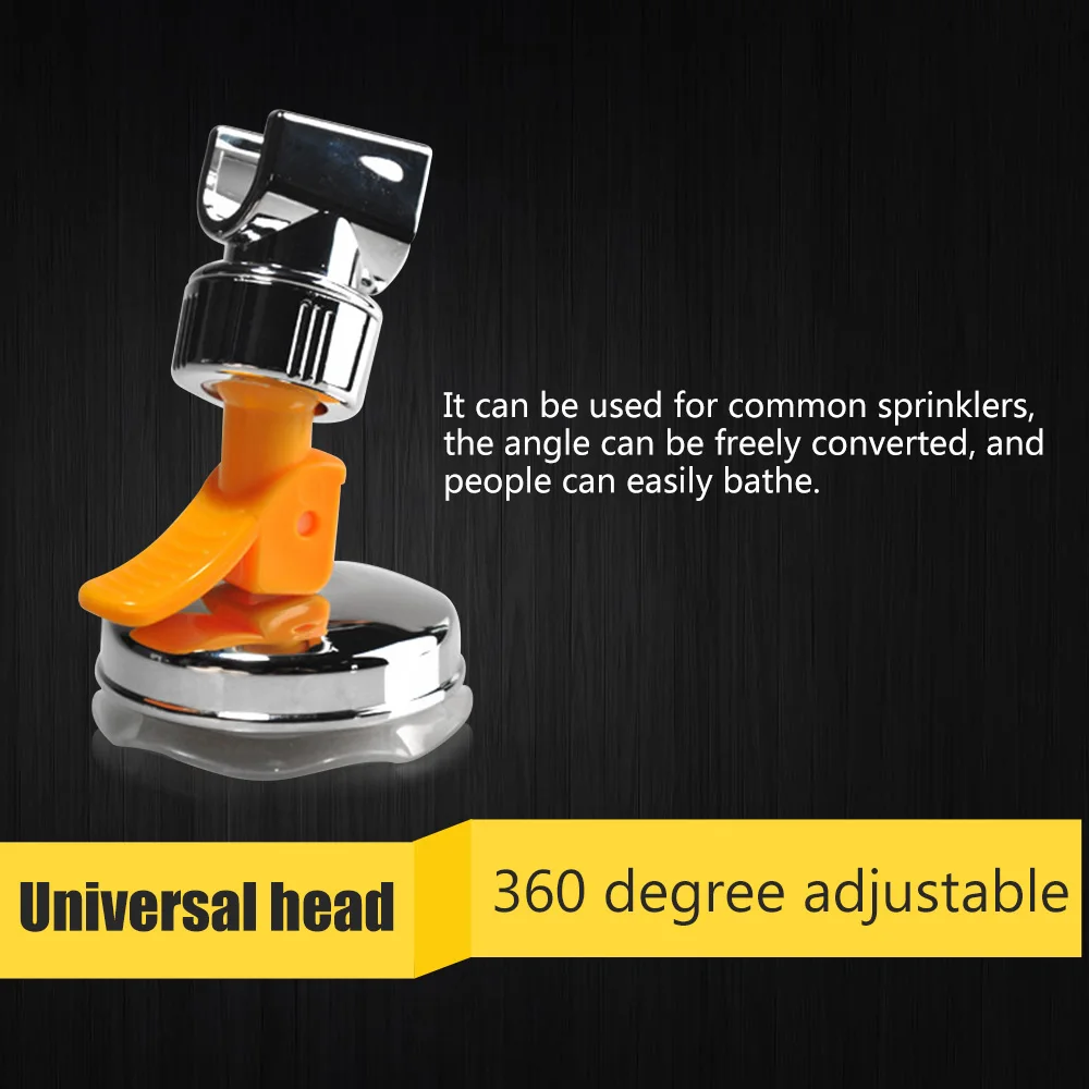 Universal Shower Rack Bathroom Wall Mount Adjustable Shower Head Holder Rack Electroplated Bracket Suction Cup