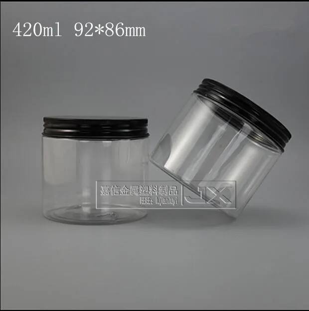 420g/ml Clear Plastic Big bottle Wholesale Retail Originales Refillable Cosmetic Cream Butter Honey Pill Empty Containers jars