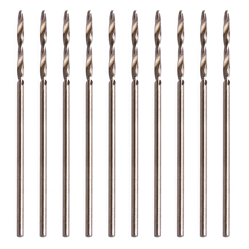 10Pcs/Set 1mm M35 Triangle Shank HSS-Co Cobalt Twist Drill Spiral Bit