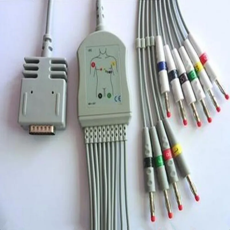 

Compatible For Burdick EK10 Elite, Elite II ECG EKG Cable with leadwires 10 leads Medical ECG Cable Banana 4.0 End IEC