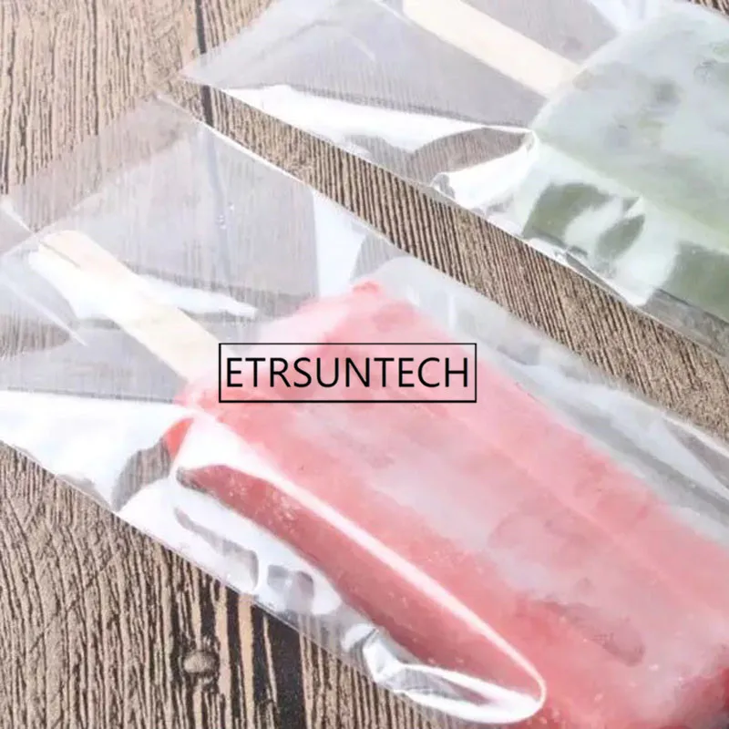 2000pcs Transparent Serrated Plastic Ice Cream Bag Opp Popsicle Package Pouch Baking Food Packing 8*19cm