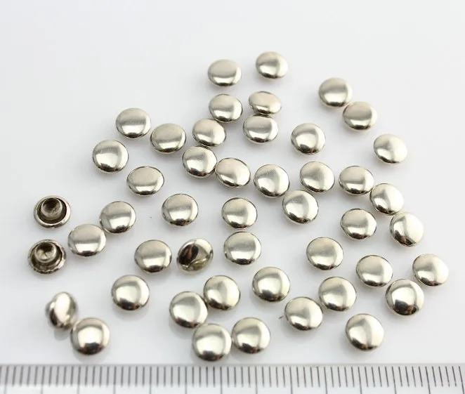 700 sets Leather Findings - 6MM Brass Rivet Set silver tone Non rusting high quality brass