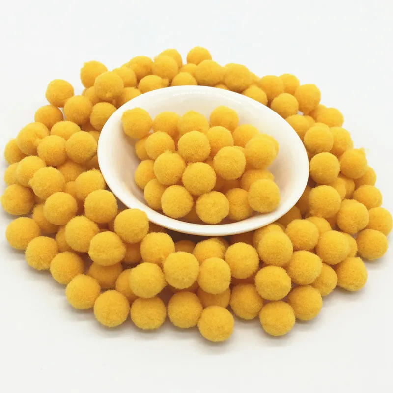 Orange Yellow Pompoms 8/10/15/20/25/30mm Fur Plush Ball Craft DIY Soft Pompon Wedding Home Garment Sewing  Cloth Accessories 20g