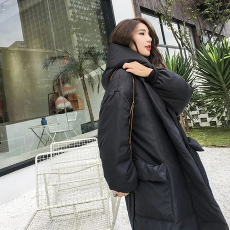 Winter Special Amazing Style Loose Long Down Women Jacket Solid Color And Plus Size Parkas Warm Outwear New Listing Young Lady