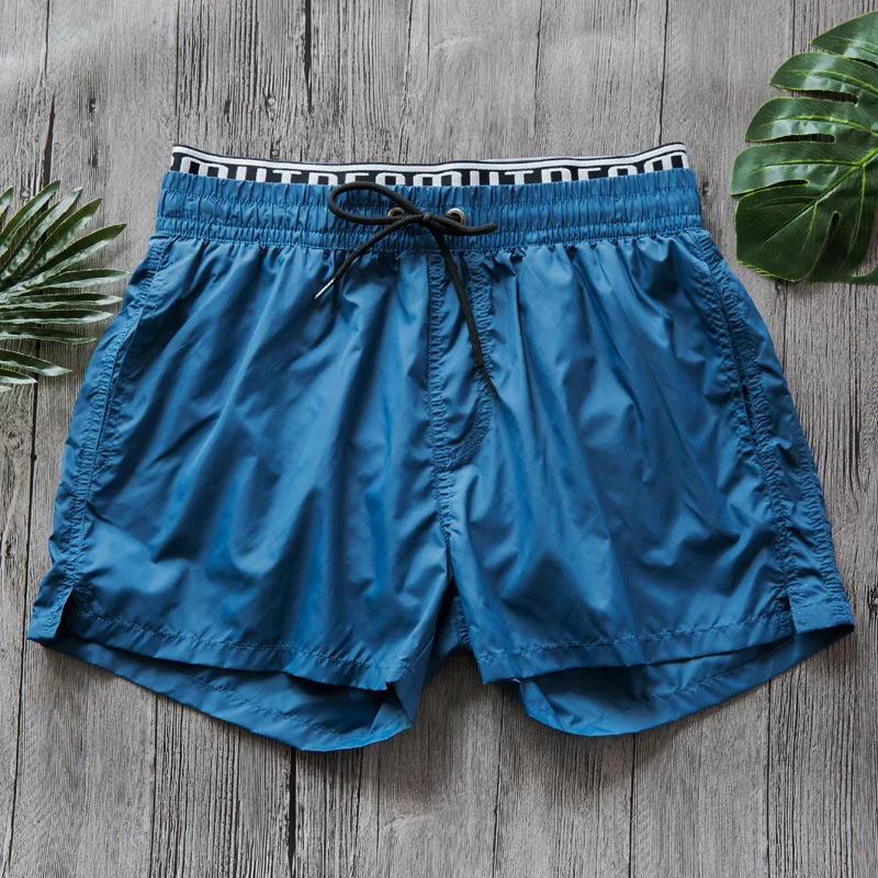 Waterproof Mens Board Shorts Double Waist Band Beach Swimming Shorts Men Surf Bermuda Boardshort Thin Soft Swim Trunks Swimwear