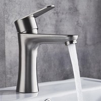 Stainless steel Bathroom nickel Brushed Basin Faucet Hot & Cold Water Mixer Tap Torneira Sink Faucet