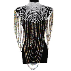 Dudo Store Nigerian Bridal Jewelry Sets For Women Crystal Handmade African Beads Wedding Shoulder Zulu Jewelry Necklace Set 2019