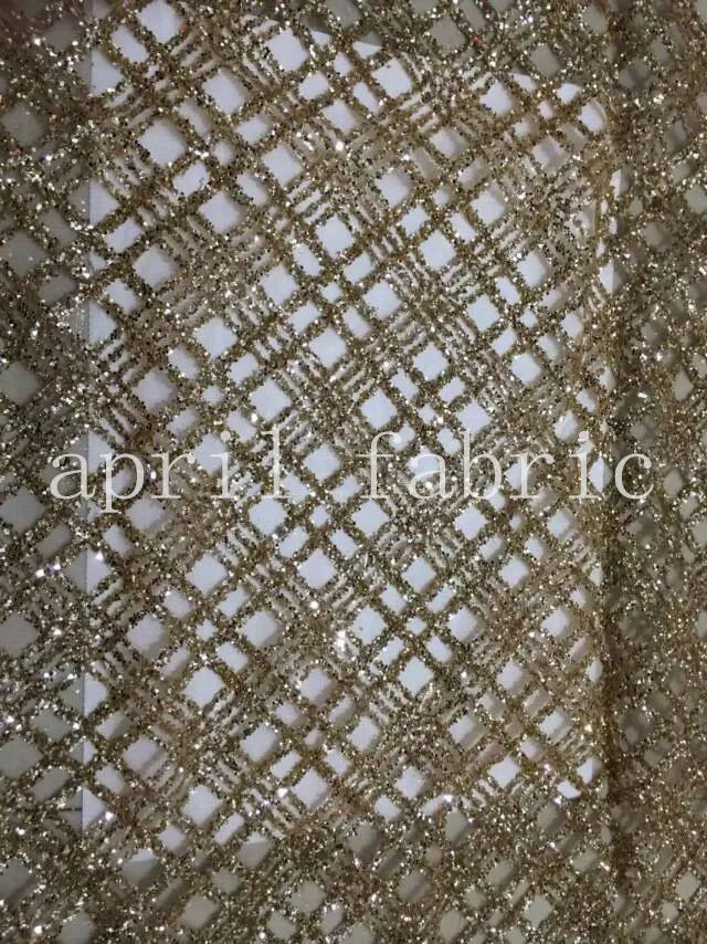 

2015 new golden plaid shining hand print for sawing/wedding /lady dress design ,free shipping by dhl !