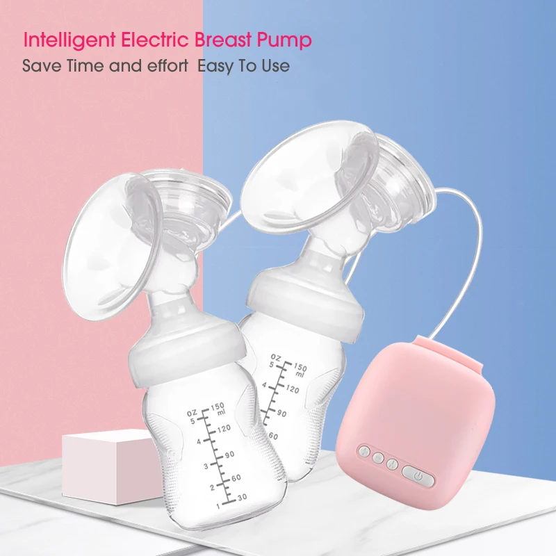 New Miss baby Intelligent Double Electric Breast Pump With Bottle infantil BPA FREE Powerful USB breast pump Baby Breast Feeding