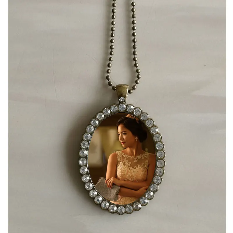 

sublimation blank necklaces pendants ellipse women pendant jewelry hot tranfer printing blank consumable 20pcs/lot 30*40mm