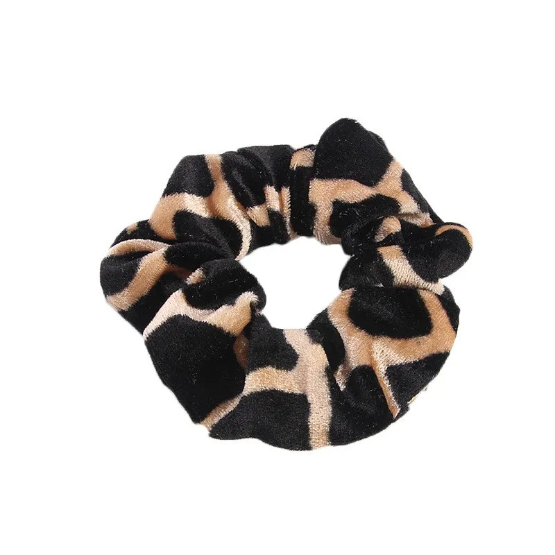 Free shipping Fashion women velvet winter leopard print hair bands hair scrunchies girl's hair tie accessories ponytail holde