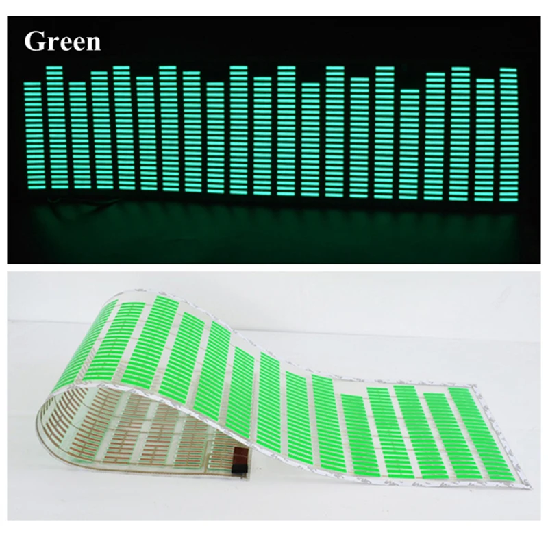 90*25 CM Colourful Music Rhythm Pattern Car Sticker EL Sheet Led Music Equalizer Car Windshield Sticker Sound Activated Light