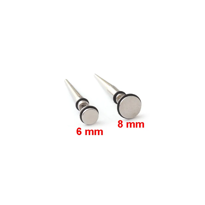 Alisouy Pair 316L Stainless steel HipHop Punk Sharp cone Spike Black Silver color tip Girls Boys Men or Women ear Stud earrings