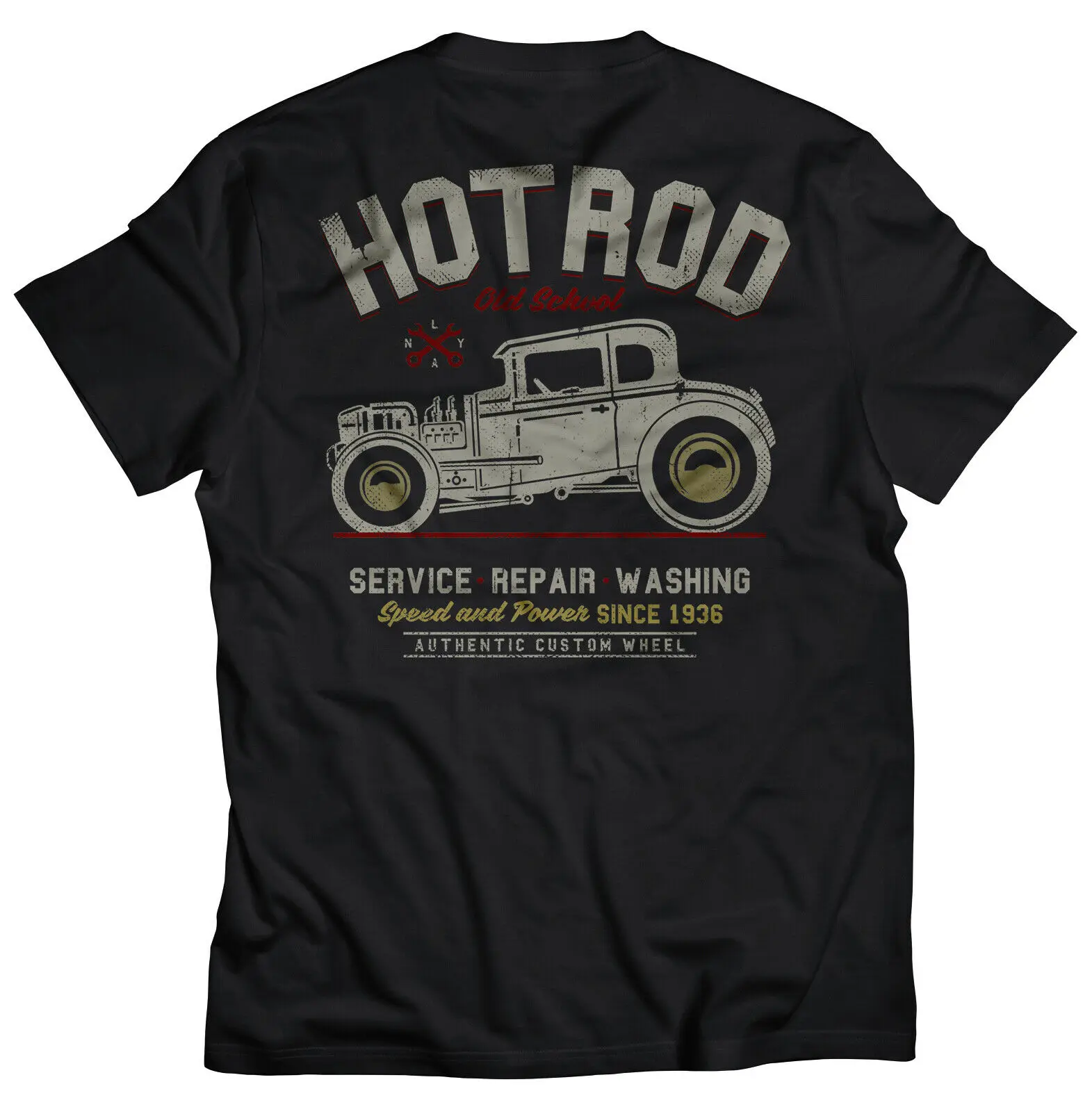 T-Shirt Hot Rod Oldschool Schrauber V8 Muscle Car Rockabilly Double Side New 2019 Summer Brand Brand High-Quality O Neck Shirt