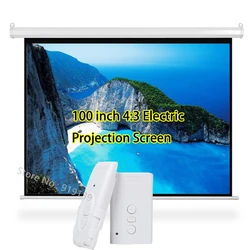 3D Electric Projector Screen 100 Inches 4:3 Projection Screens Fabric 80x60inch For HD Beamer Cinema Office School Classroom