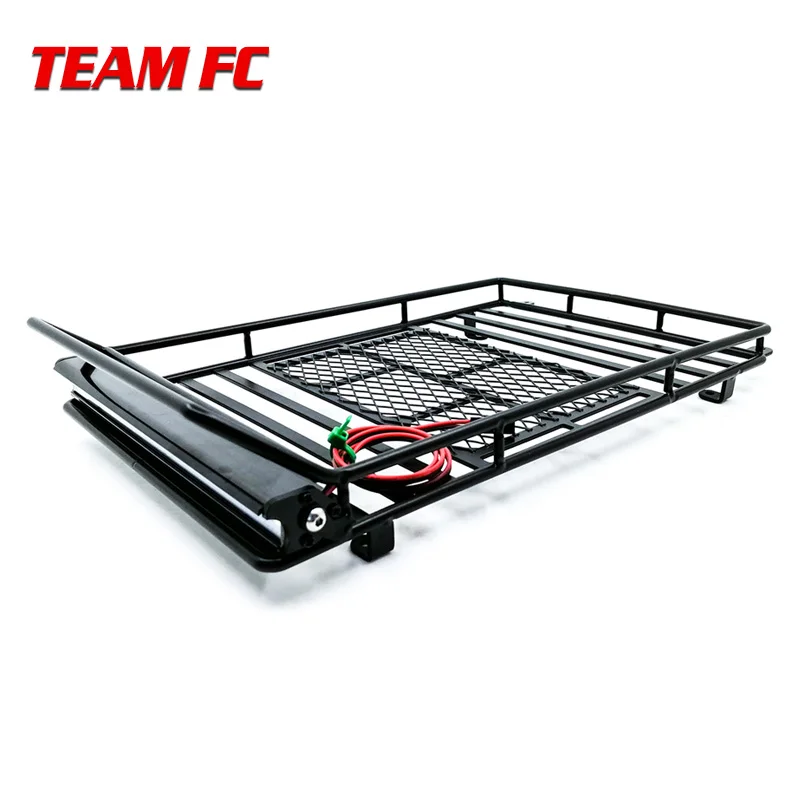 Metal Roof Rack Luggage Carrier with 36 LED Spotlight bar For 1/10 RC Car Trx4 RC4WD Cherokee Wrangler Axial Scx10 S38