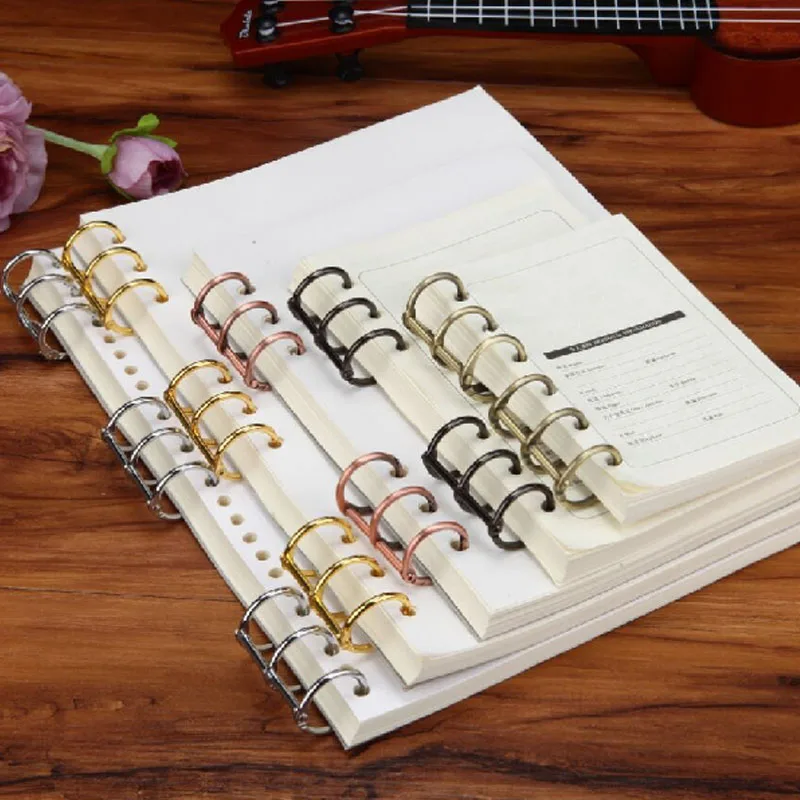 New 2Pcs Metal Bronze Color Loose Leaf Book Binder Hinged Ring Binding Rings Nickel Desk Calendar Circle 3 Rings For Card Key