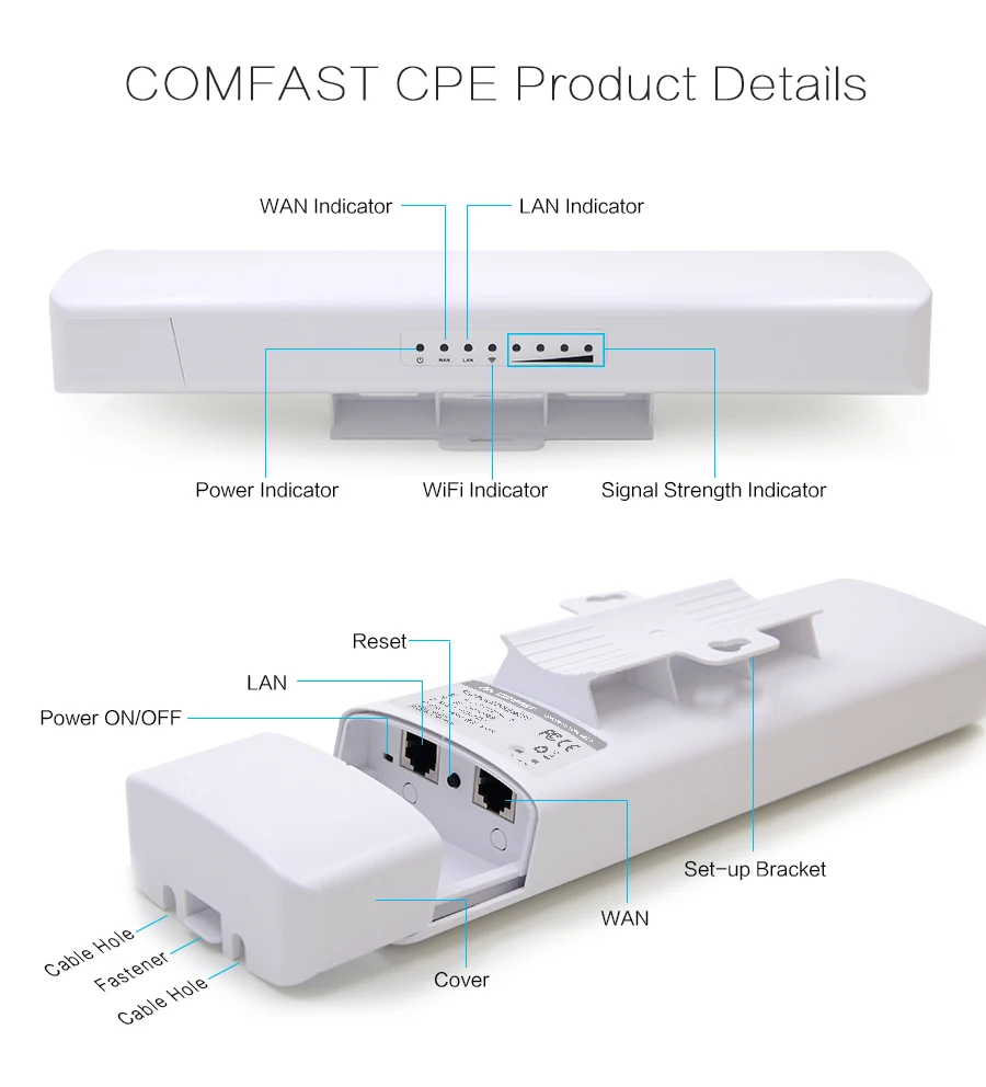 COMFAST 5KM point to point Long Range Outdoor Mini Wireless AP Bridge 900Mbps 5.8G WIFI CPE WI-FI Antenna Nanostation CF-E313AC