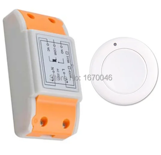 

New AC 220 V 1CH Wireless Remote Control Switch System Receiver & White wall Panel Sticky Remote