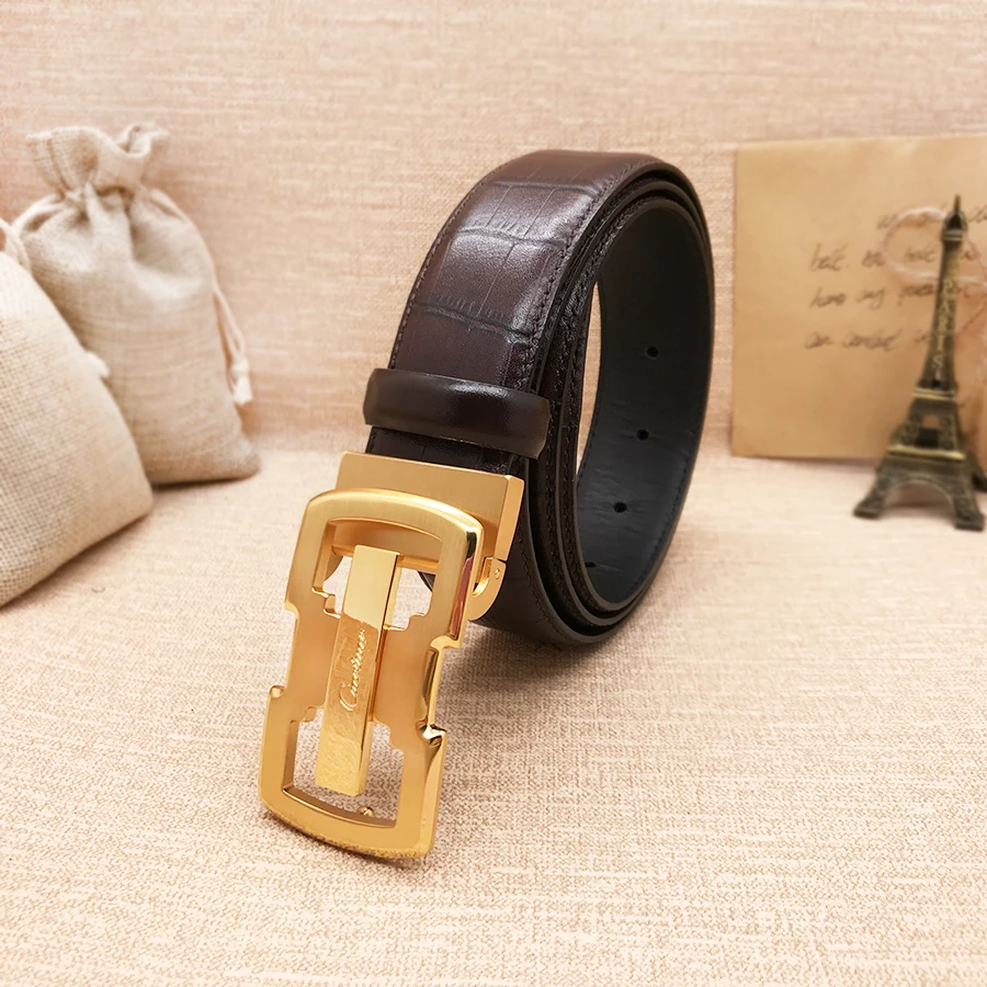 Ceinture en cuir véritable pour hommes, haute qualité, combinaison première couche, petite boucle en laiton ciartuar, pantalon, nouveau design,