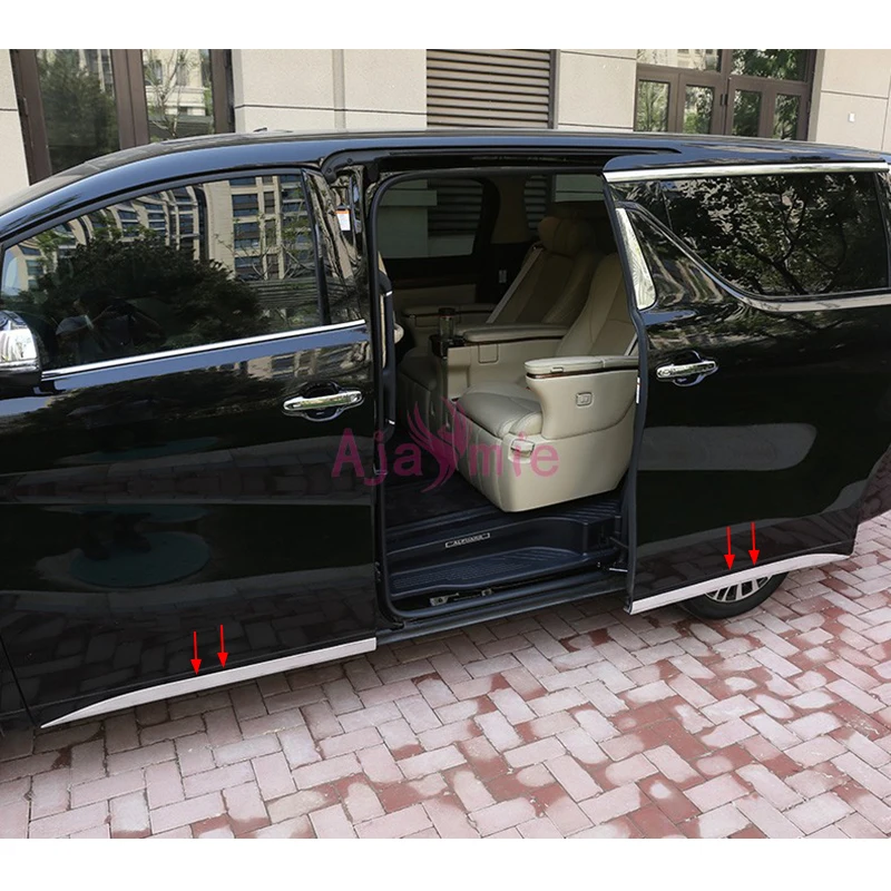 

Chrome Car Styling Body Side Door Moulding Trim Kits 2016 2017 2018 2019 For Toyota Alphard VELLFIRE 30 Accessories