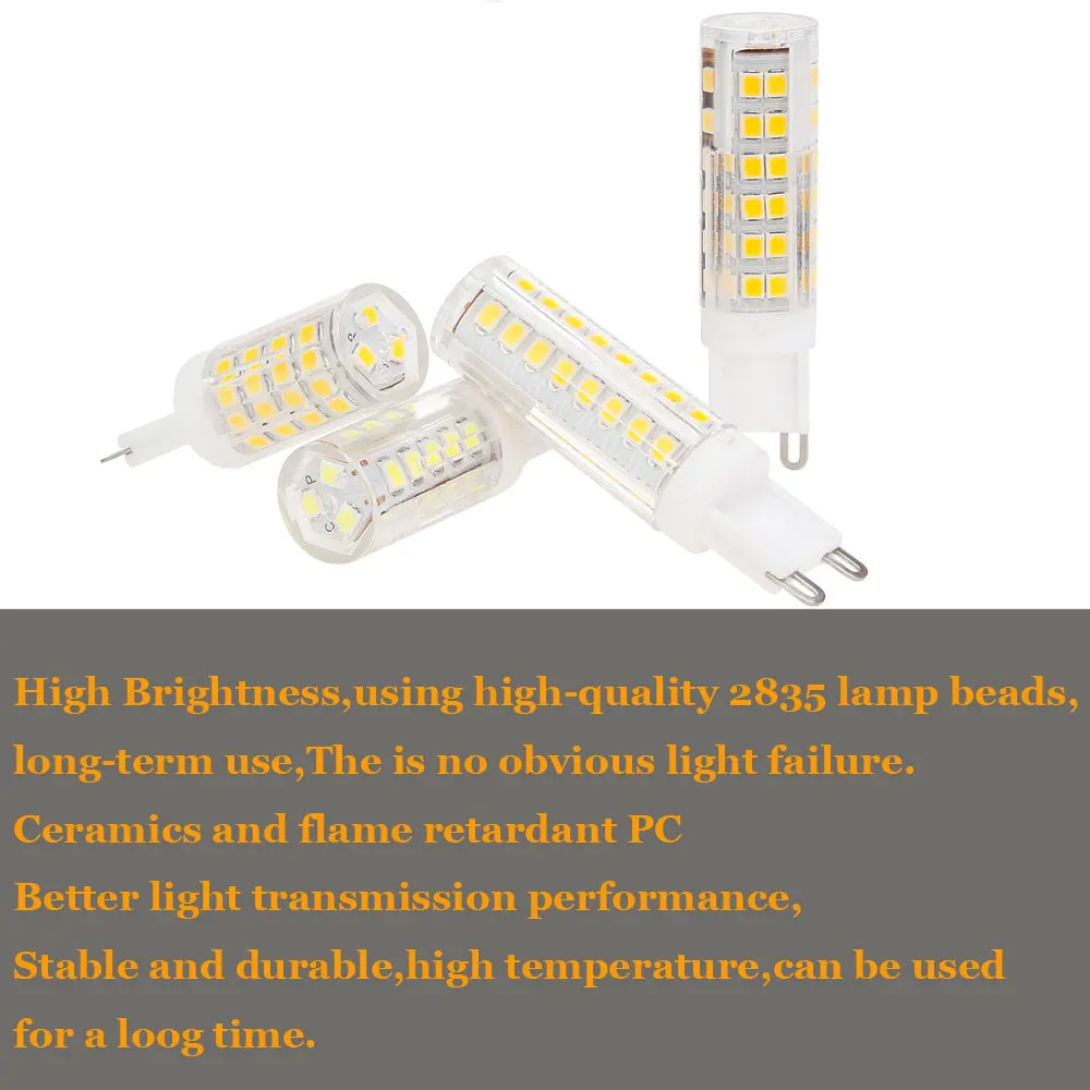 G9 LED Bulb 2835 SMD 5W 6W 7W 9W 51LEDs 75LEDs 220V 230V 240V Corn Lamp LED Spotlight Replace 30w 60w Halogen Chandelier Light